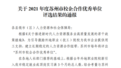 猜球,猜球(中国)获评2021年度苏州校企合作优秀单位